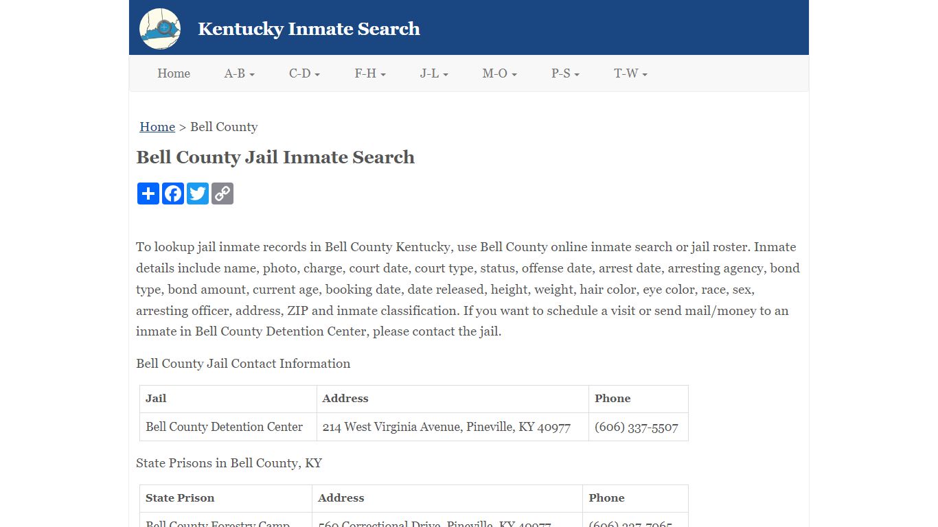 Bell County Jail Inmate Search