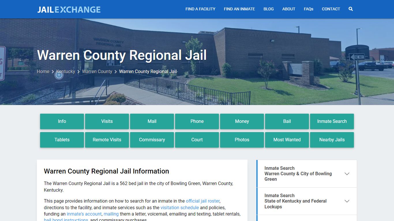 Warren County Regional Jail, KY Inmate Search, Information